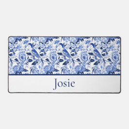Blue Bird Chinoiserie Monogram Schreibtischunterlage