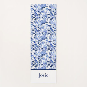 Blue Bird Chinoiserie Monogramm  Yogamatte
