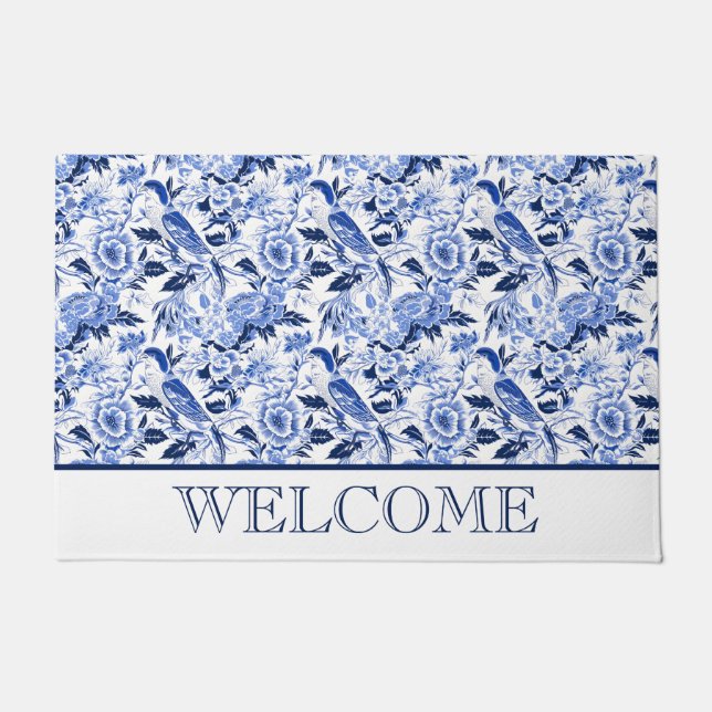 Blue Bird Chinoiserie Welcome Fußmatte (Vorderseite)