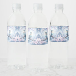 Blue Bird Floral Water Bottle Label