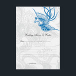 Blue Bird & Floral Wedding Advice Cards Hinweiskarte<br><div class="desc">Stilvolle und elegante Dazzling Blue Bird & Floral Wedding Advice & Wish Cards.</div>