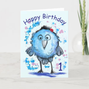 Blue Bird Funny Birthday Card Karte