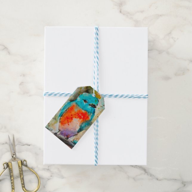 Blue Bird-Geschenkmarke Geschenkanhänger (Mit Garn)
