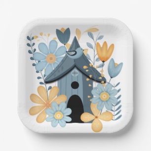 Blue Bird House Pappteller