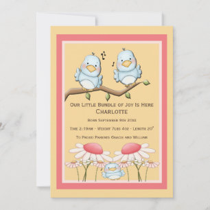 Blue Bird New Baby Ankündigung