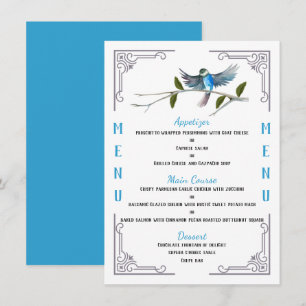 Blue Bird of Happiness 4.5" x 6.25" Menü Menükarte