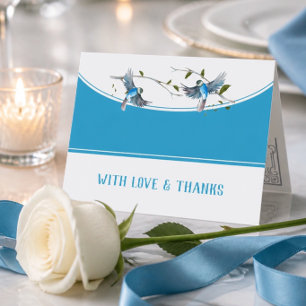 Blue Bird of Happiness Wedding Danke Card