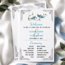 Blue Bird of Happiness Wedding Program