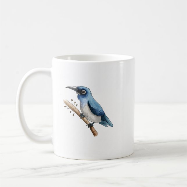 Blue Bird on a Branch Coffee Mug (Gauche)