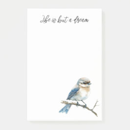 Blue Bird on a Tree Branch Post-it Klebezettel