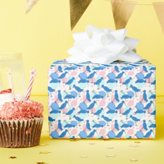 Blue Bird Party Geschenkpapier (Geburtstagsparty)