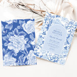 Blue Bird Peony Chinoiserie Brautparty Einladung<br><div class="desc">Dieses chinoiserie-inspirierte Design besticht durch elegante botanische Blumen,  Vögel und Grünpflanzen in Weiß und Blau. Personalisieren Sie die Einladung mit Ihren Daten und wenn Sie gewollt,  um den Stil und die Platzierung des Textes weiter zu ordnen,  klicken Sie bitte auf den Button "Weitere Anpassung".</div>