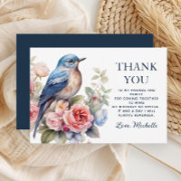 Blue Bird Pink Blume Geburtstag Vielen Dank