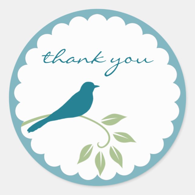 Blue Bird Sticker - Danke (Vorderseite)
