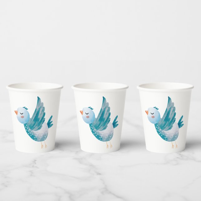 Blue Bird Twin Baby Dusche Pappbecher (Multi)