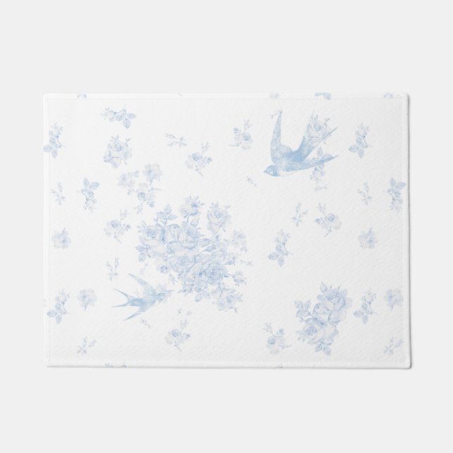 Blue Bird und Rose Doormat Fußmatte (Vorderseite)