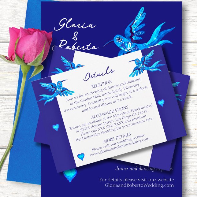 Blue Birds Boho Mexican Wedding Card Dankeskarte (Von Creator hochgeladen)