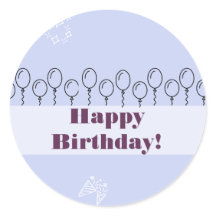 Blue Birthday Aufkleber & Etiketten