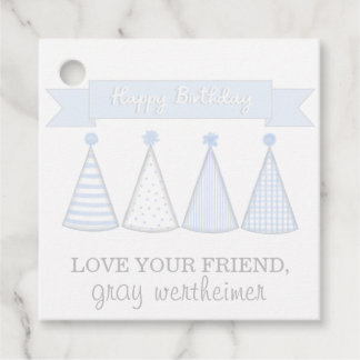 Blue Birthday Banner Hat Geschenk Tag Geschenkanhänger