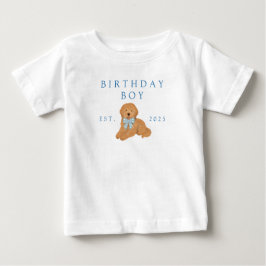Blue Birthday Boy Golden Doodle Puppy Birthday Baby T-shirt