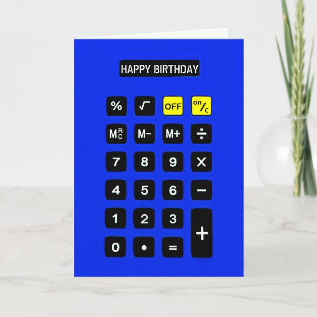Blue Birthday Calculator Karte (Vorderseite)