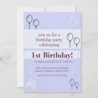 Blue Birthday Einladungskarte