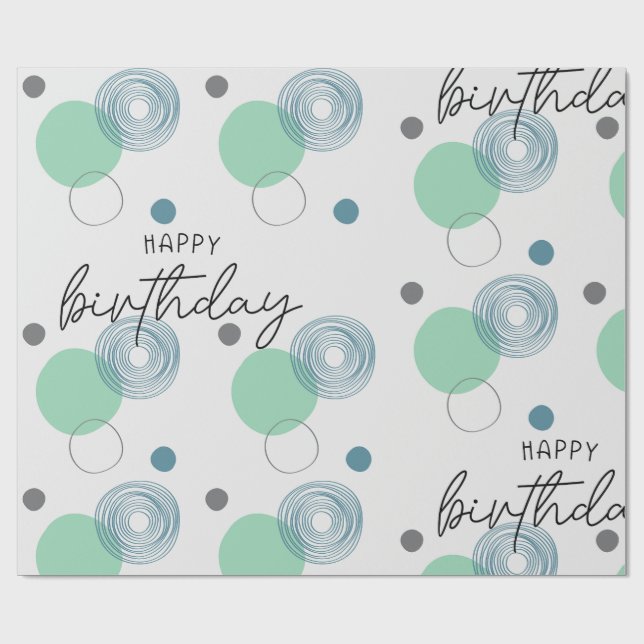 Blue Birthday Geschenkpapier (Flach)