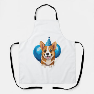 Blue Birthday Puppy Classic T - Shirt (1) Schürze