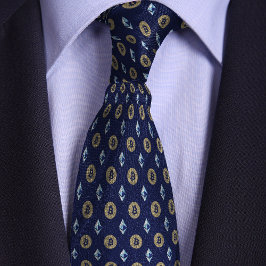 Blue Bitcoin Ethereum Crypto Icons Krawatte