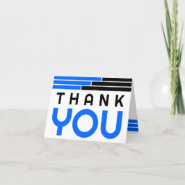 Blue & Black Bars Abschluss Vielen Dank Dankeskarte