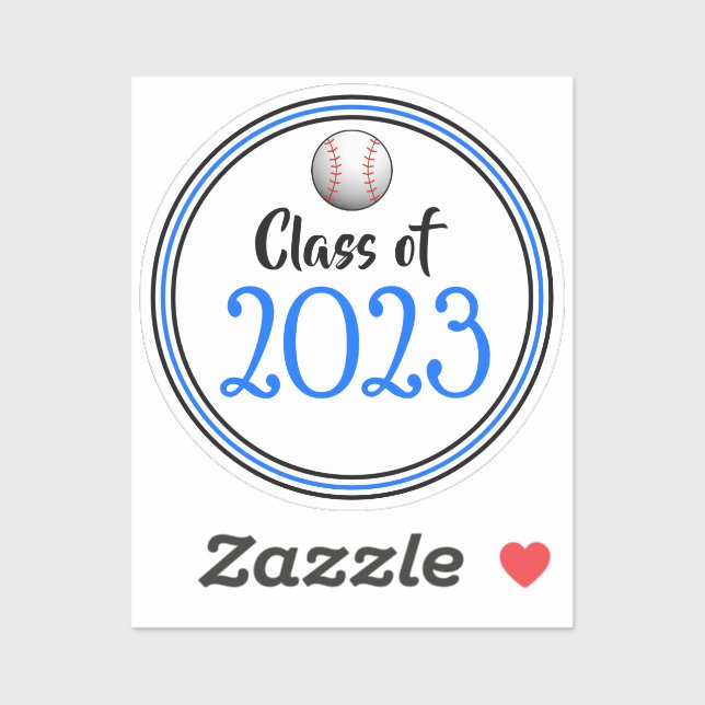 Blue & Black Baseball Class Year Abschluss Aufkleber (Blatt)