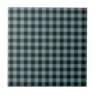 Blue Black Checkered Gingham Pattern Fliese