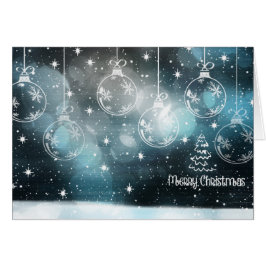 Blue Black Christmas Ornament Grußkarte