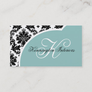 Blue Black Damask Visitenkarten Visitenkarte
