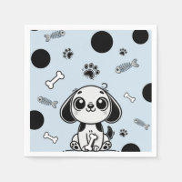 Blue & Black Fish Knochen Welpe Hund Geburtstagspa