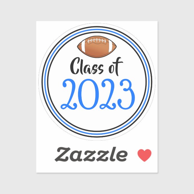 Blue & Black Football Class Year Abschluss Aufkleber (Blatt)