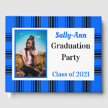 Blue Black Foto Graduation Party
