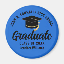 Blue Black Graduate Custom Graduate Party Magnet
