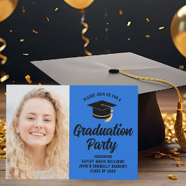 Blue Black Graduate Foto 2025 Graduation Party Einladung