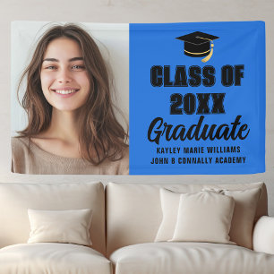 Blue Black Graduate Foto Modern Graduate Party Banner