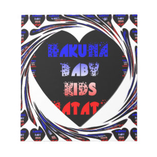 Blue Black Hakuna Matata Baby Kids Design.png Notizblock