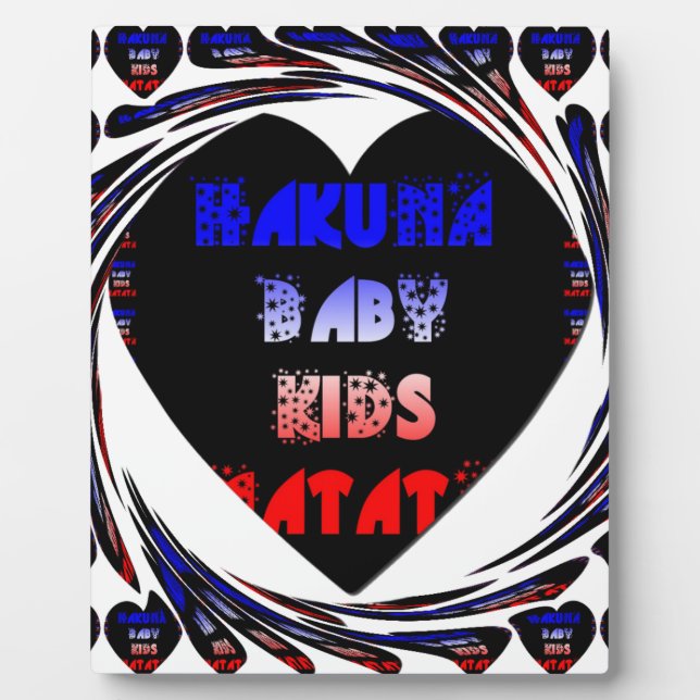 Blue Black Hakuna Matata Baby Kinder Design.pnng Fotoplatte (Vorderseite)