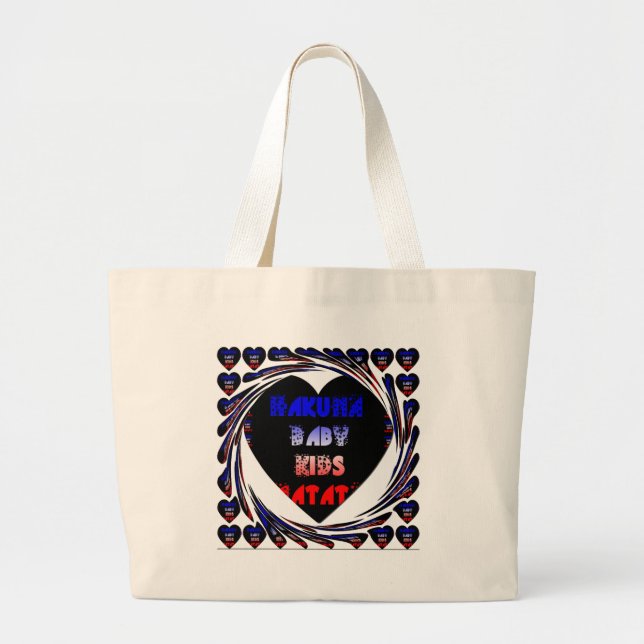 Blue Black Hakuna Matata Baby Kinder Design.pnng Jumbo Stoffbeutel (Vorne)