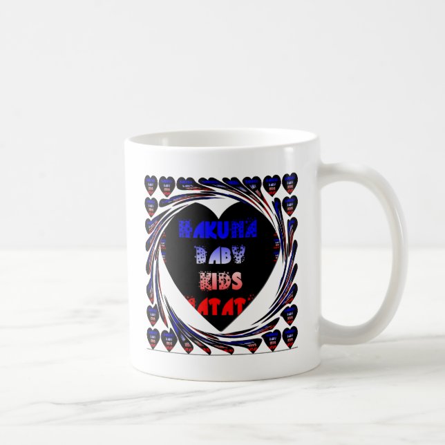 Blue Black Hakuna Matata Baby Kinder Design.pnng Kaffeetasse (Rechts)