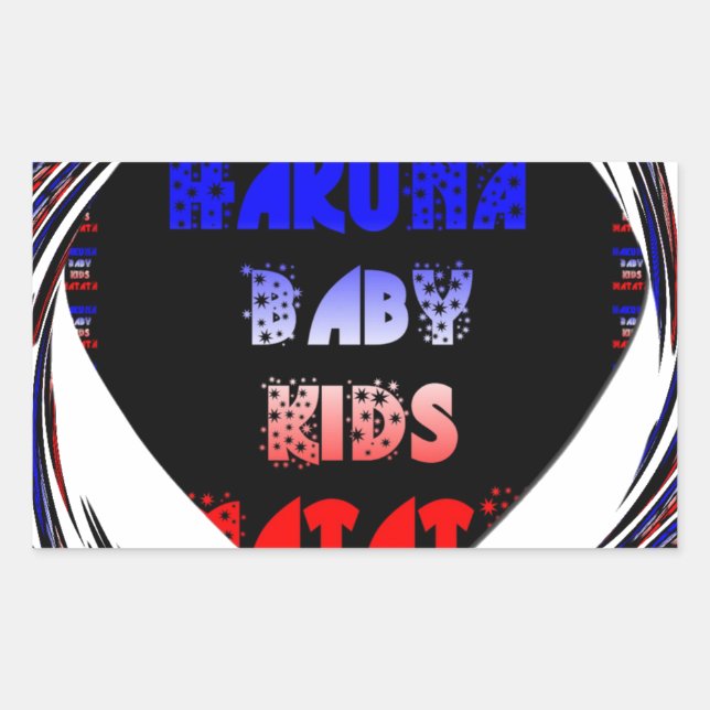 Blue Black Hakuna Matata Baby Kinder Design.pnng Rechteckiger Aufkleber (Vorderseite)