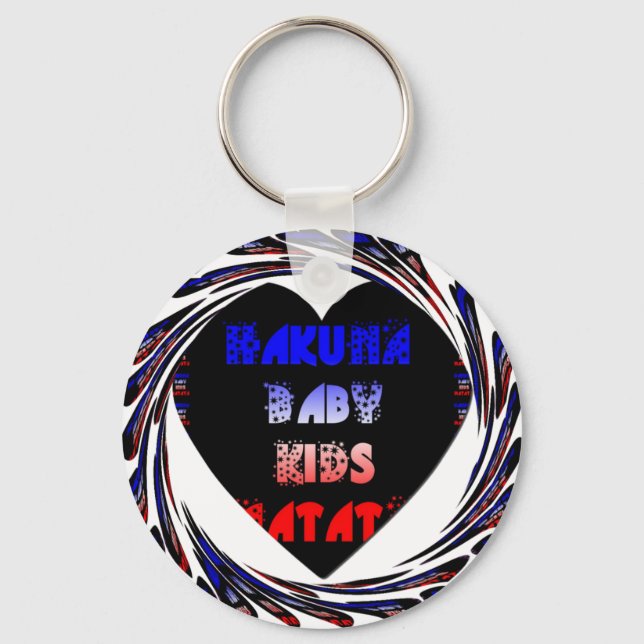 Blue Black Hakuna Matata Baby Kinder Design.pnng Schlüsselanhänger (Vorderseite)