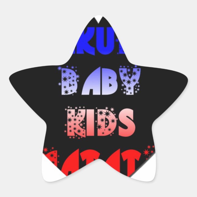 Blue Black Hakuna Matata Baby Kinder Design.pnng Stern-Aufkleber (Vorderseite)