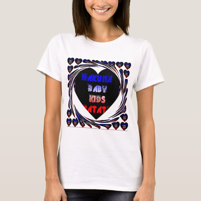 Blue Black Hakuna Matata Baby Kinder Design.pnng T-Shirt (Vorderseite)