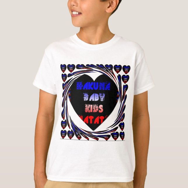 Blue Black Hakuna Matata Baby Kinder Design.pnng T-Shirt (Vorderseite)