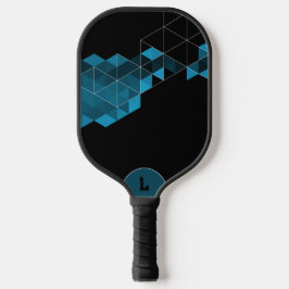 Blue & Black Hexagon Personalisiert Pickleball Schläger